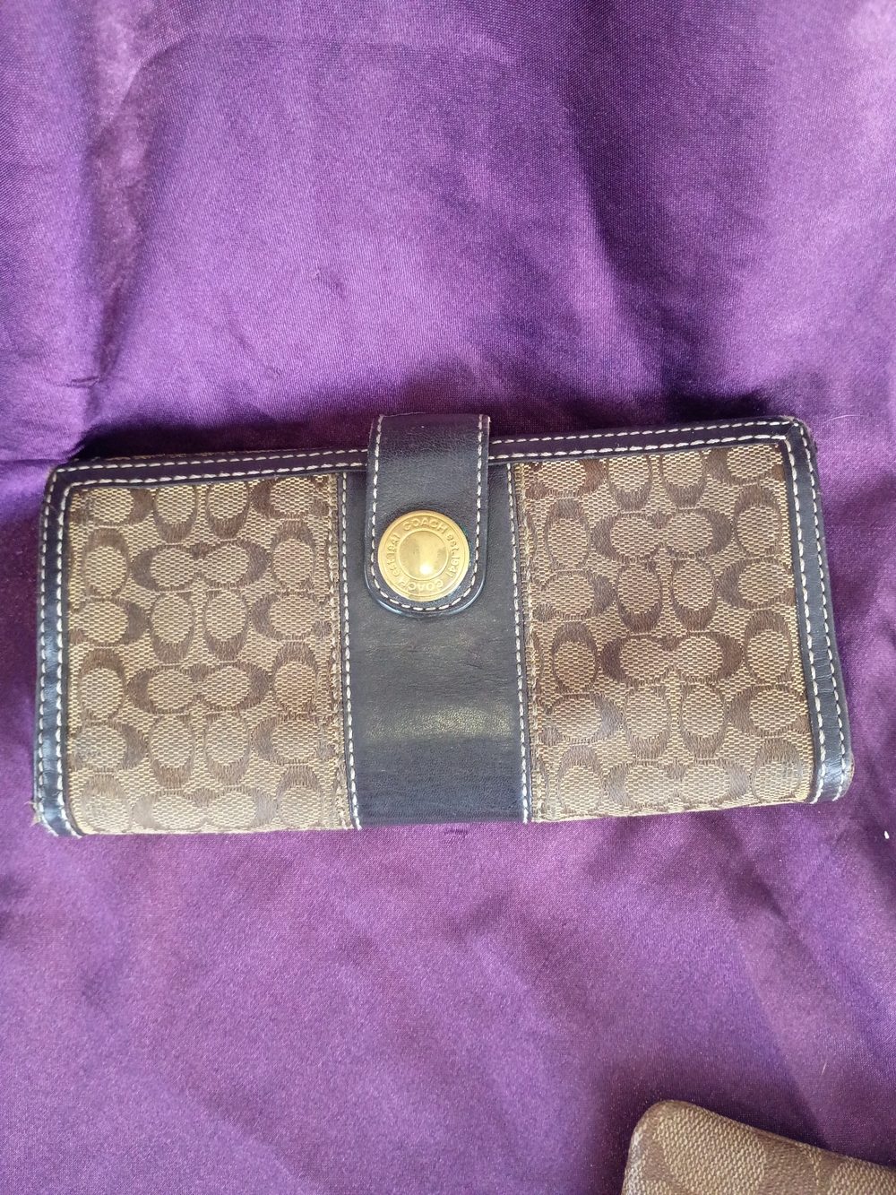 Coach Brown Signature Wallet and Wristlet - Picture 6 of 7
